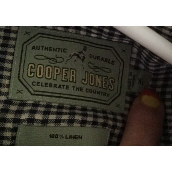 Vintage Cooper Jones Shirt XL 100% Linen Button Pocket Cowboy - Picture 2 of 3